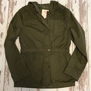 Girl’s Dark Green Hooded Jacket